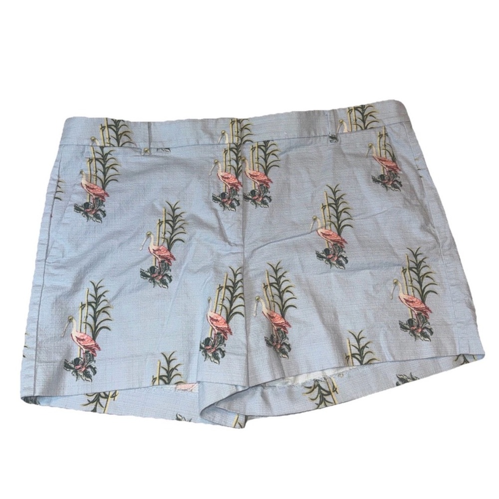 Ann Taylor Pink Flamingo Shorts 14 Devin Fit Blue